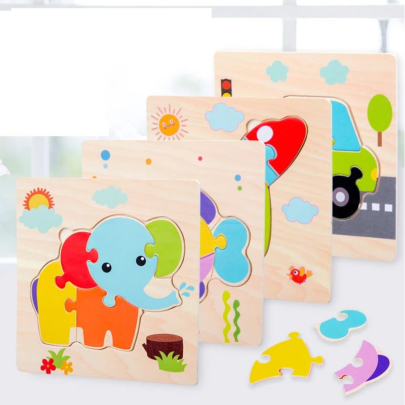 Puzzle Tangram 3D en Bois – Animaux Éducatifs pour Enfants