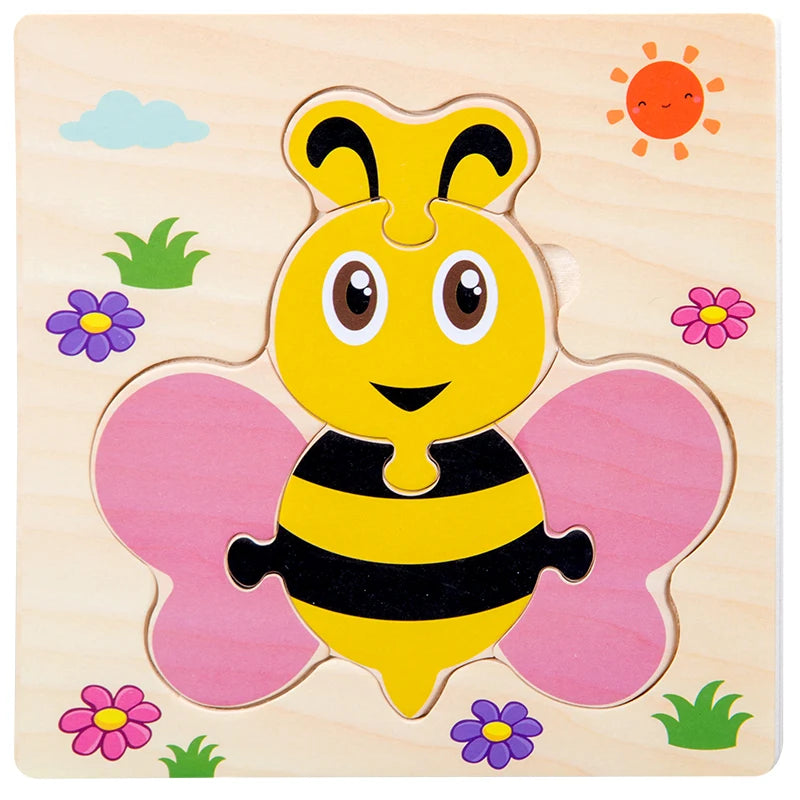 Puzzle Tangram 3D en Bois – Animaux Éducatifs pour Enfants