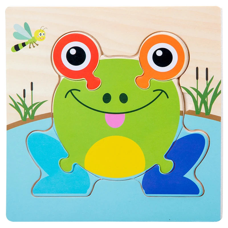 Puzzle Tangram 3D en Bois – Animaux Éducatifs pour Enfants