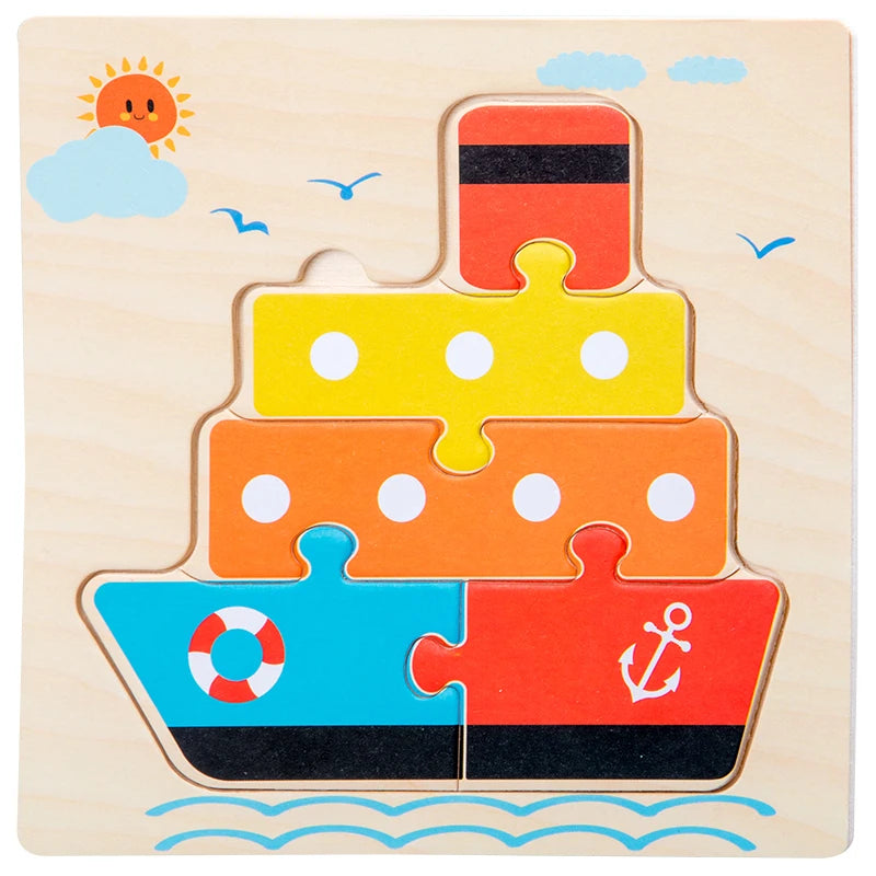 Puzzle Tangram 3D en Bois – Animaux Éducatifs pour Enfants