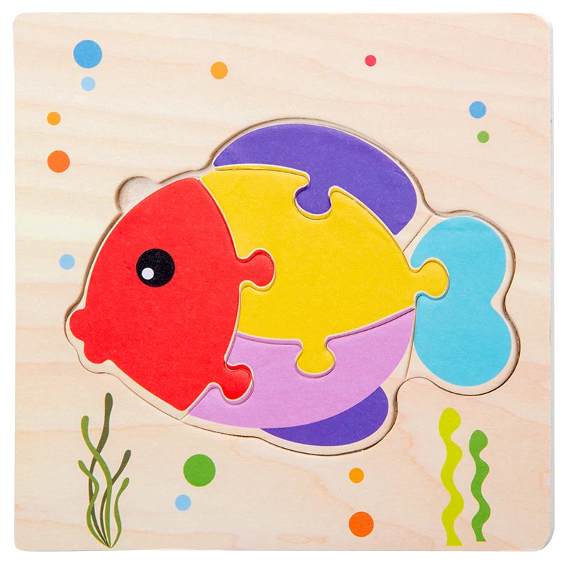 Puzzle Tangram 3D en Bois – Animaux Éducatifs pour Enfants