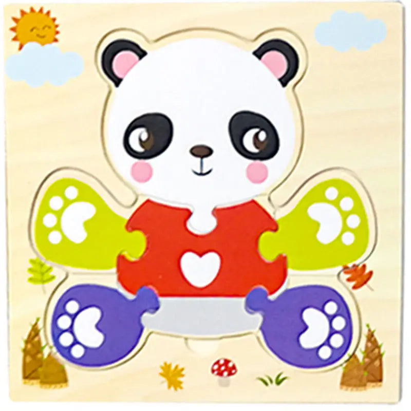 Puzzle Tangram 3D en Bois – Animaux Éducatifs pour Enfants