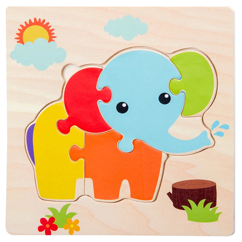 Puzzle Tangram 3D en Bois – Animaux Éducatifs pour Enfants